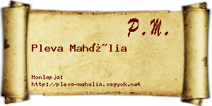 Pleva Mahália névjegykártya